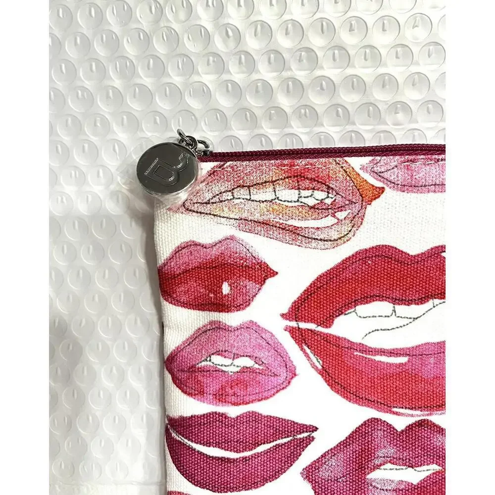 Bite Beauty Makeup Cosmetic Pouch Clutch Bag Case 8.5"x6" Lip Design - Picture 2 of 4